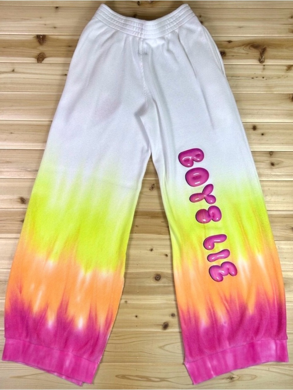 Boys Lie Sour Patch MM Pant Tie-Dye Waffle Knit Pants Sz Small